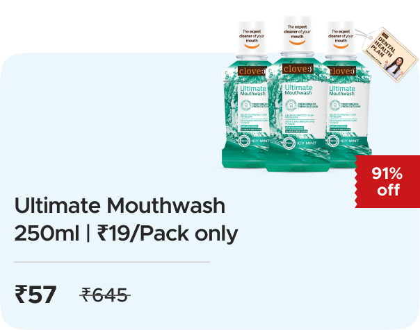 Clove Oral Care: Buy Ultimate Mouthwash 250ml each worth Rs. 645 at Rs. 57 Only